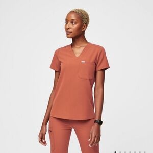 FIGS Terracotta One Pocket Scrub Top